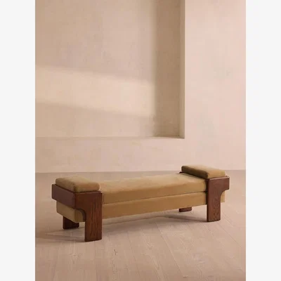 Soho Home Marcia Bench, Camel Velvet