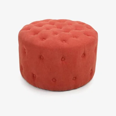 Teddy Beau Shankar Verona Small Round Brick Orange Pouffe