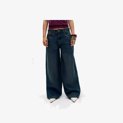 Urban Outfitters Bench UO Exclusive Wide Leg Jeans - Tinted Denim 26 at Urban Outfitters