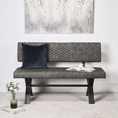 Woods Furniture Industrial Dining Bench With Back 140cm