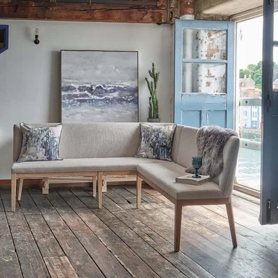 Woods Furniture Hampton Grey Corner Bench - Left Hand Facing