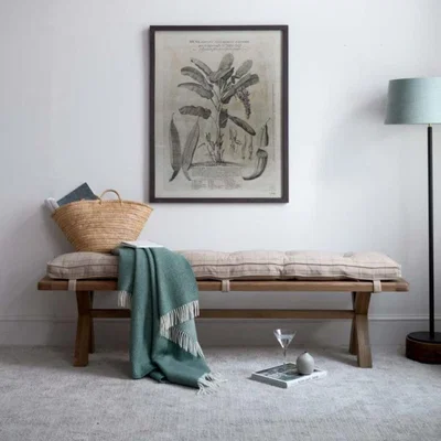 Woods Furniture Hudson Bench Cushion - Natural Check Fabric