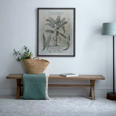 Woods Furniture Hudson Oak Dining Bench with Cross Legs