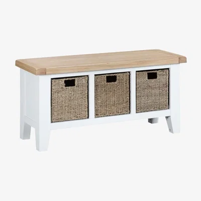 Woods Furniture Tetbury Painted Oak Large Hall Bench