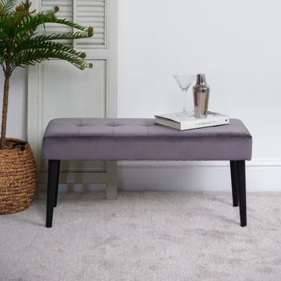 Woods Furniture Ruby Bench - Grey Velvet