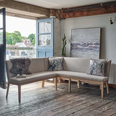 Woods Furniture Hampton Grey Corner Bench - Right Hand Facing