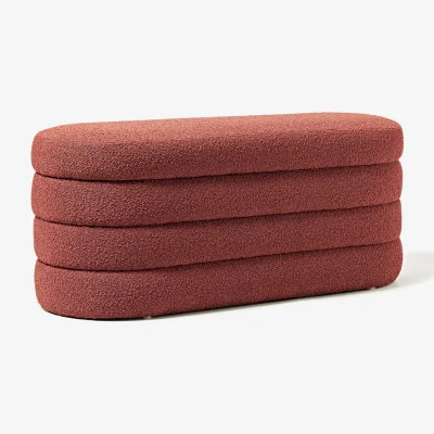 Westwing Bouclé Upholstered Bench Alto with Storage Space