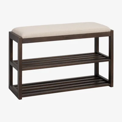 Westwing Oak Wood Bench Confetti with Shoe Rack