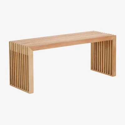 Westwing Handcrafted Teak Wood Bench Rib
