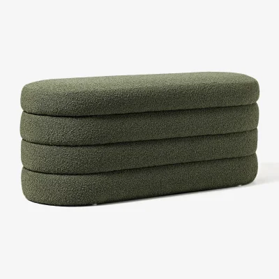 Westwing Bouclé Upholstered Bench Alto with Storage Space