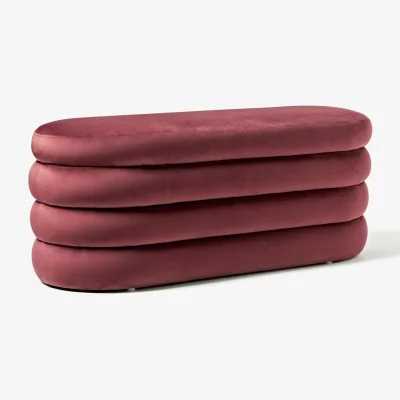 Westwing Velvet Upholstered Bench Alto with Storage Space