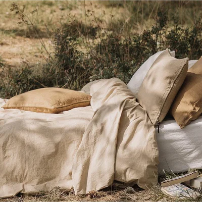 Amara Lo De Manuela - Pure Washed Cotton Duvet Cover - Sand - King