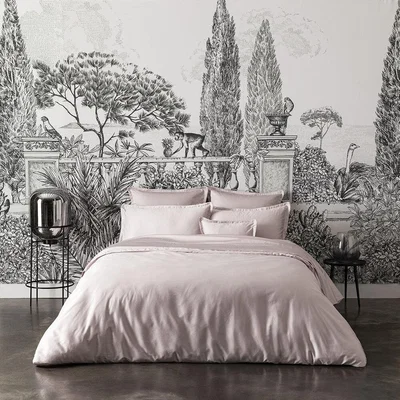 Amara Alexandre Turpault - Teophile Organic Cotton Sateen Duvet Cover - Pink Dew - King