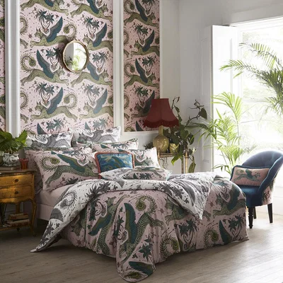 Amara Emma J Shipley - Lynx Duvet Cover - Blush - King