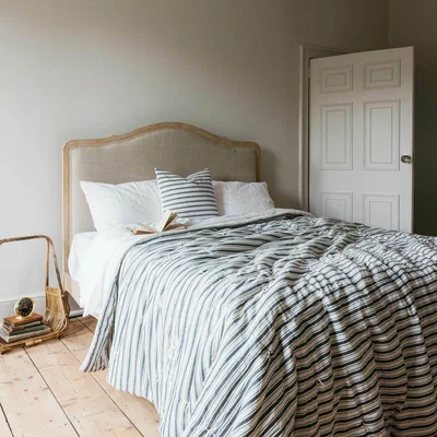 Graham & Green Charcoal Stripe King Size Quilt