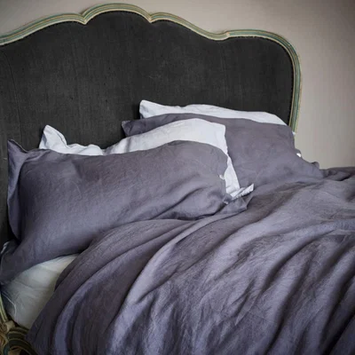 Graham & Green Oslo Pewter Linen King Size Duvet Cover