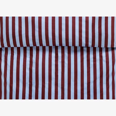 Heal's Hay Été Stripe Cotton Burgundy & Pale Blue Duvet Cover King