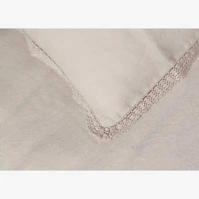 Heal's Camomile London Washed Linen/Cotton Lace Edge Soft Shell Duvet Cover King