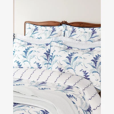 Marks & Spencer V&A Pure Cotton Percale Baroque Duvet Cover - 5FT - Blue/White, Blue/White