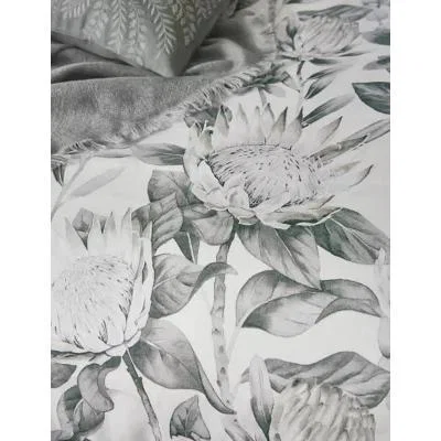 Marks & Spencer M&S Sanderson Pure Cotton King Protea Duvet Cover - 5FT - Grey, Grey