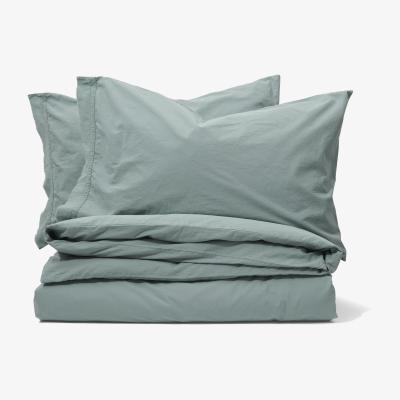 Made.com Zana 100% Organic Cotton Stonewashed Duvet Cover + 2 Pillowcases, King, Seafoam