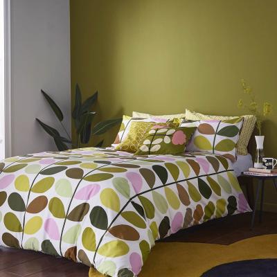 Downtown Orla Kiely Multi Stem Spring Duvet Cover Set - King, Cotton - Green/Beige/Brown/White