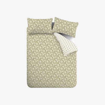 Downtown Pineapple Elephant Tangier Floral Duvet Cover Set - King In Green