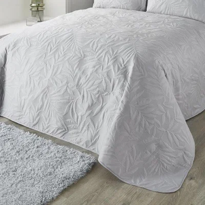 Downtown Serene Luana Silver Quilt Duvet Cover Set - King - White/Silver