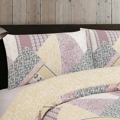 The Range Vantona Easy Living Prairie Duvet Cover Set - Yellow/Multi / King