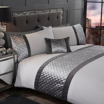 The Range Hollywood Silver Duvet Cover Set - Silver / King