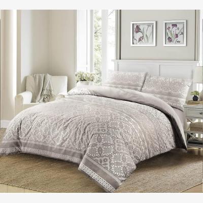 The Range Aaliyah Lace Effect Duvet Cover Set Silver Bedding - Silver / King