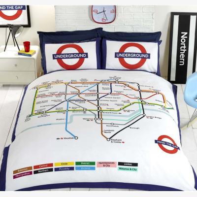 The Range London Underground Stations Duvet Cover Set - White / King