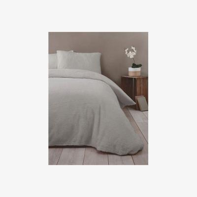 The Range Snuggle Teddy Fleece Duvet Cover Set - AG160 - Silver / King