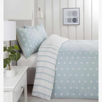 The Range Spots  Stripes Duvet Cover Set - Duck Egg / King