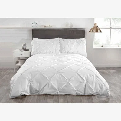 The Range Pintuck Balmoral Duvet Cover Set - White / King