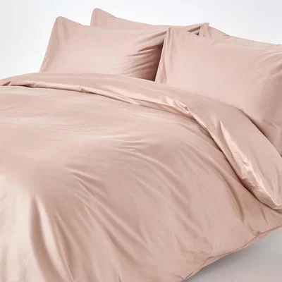 The Range Satin Feel 1000 TC Egyptian Cotton Duvet Cover with Pillowcase - Mink Beige / King