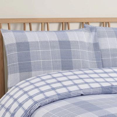 The Range Vantona Easy Living Cottage Plaid Duvet Cover Set - Blue / King