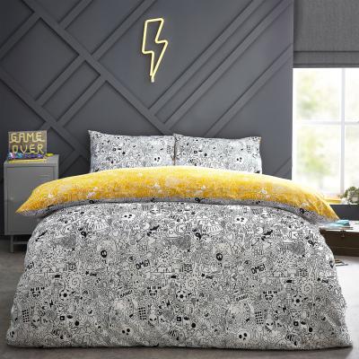 The Range Notebook Doodles Duvet Cover Set - White/Black / King