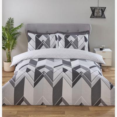 The Range Chevron Duvet Cover and Pillowcase Set - Monochrome / King