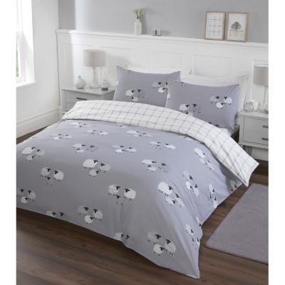 The Range Suffolk Sheep Duvet Cover and Pillowcase Set - Grey / King