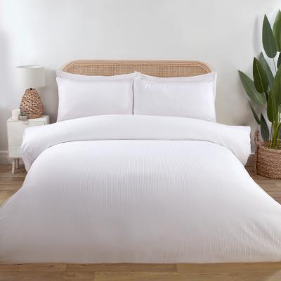 The Range Bamboo Cotton Duvet Cover and Pillowcase Set - White / King