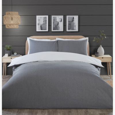 The Range Hendon Chambray Duvet Cover and Pillowcase Set - Grey / King