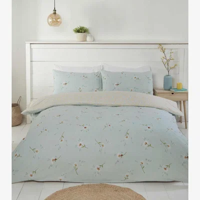 The Range Daisy Floral Duvet Cover Set - Duck Egg / King