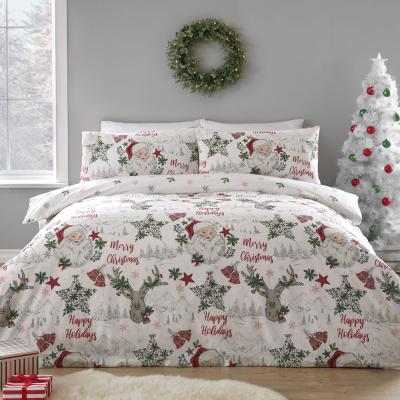 The Range Santas North Pole Duvet Cover and Pillowcase Set - Green / King