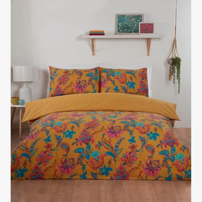 The Range Safia Duvet Cover and Pillowcase Set - Ochre / King