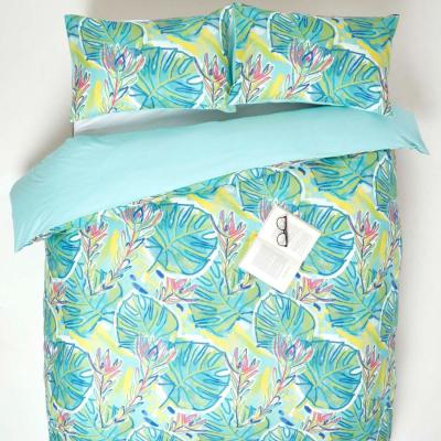 The Range Lily Pad Printed Duvet Cover Set with Pillowcase - Green / King