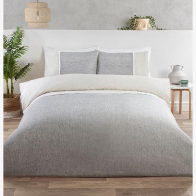 The Range Kya Fringe Panel Duvet Cover and Pillowcase Set - Greige / King