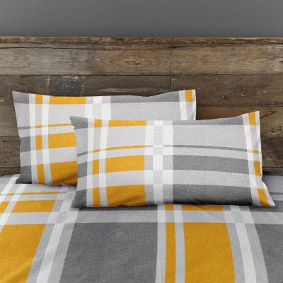 The Range 144 Thread Count Carson Check Reversible Duvet Cover Set - Yellow / King