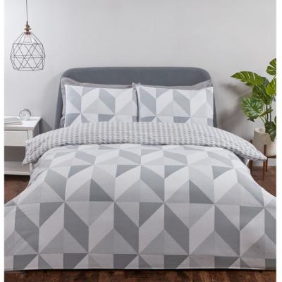 The Range Boston Geo Duvet Cover and Pillowcase Set - Grey / King