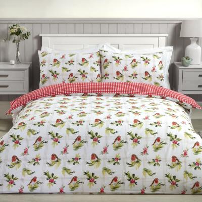 The Range Robin and Holly Duvet Cover and Pillowcase Set - Red / King